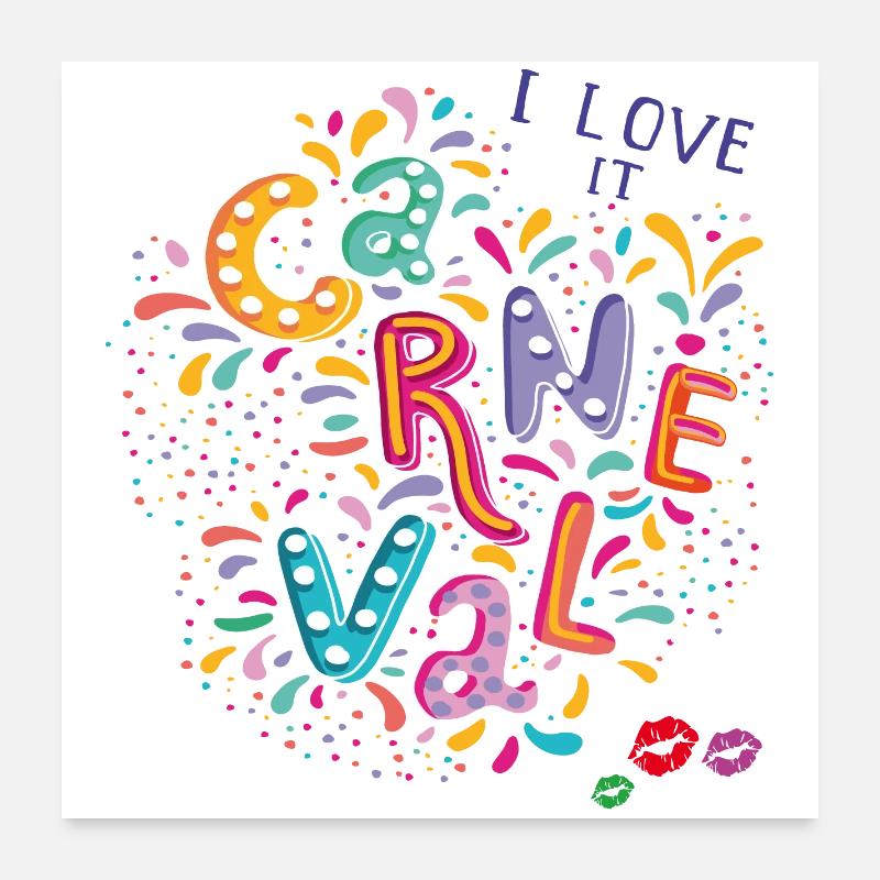 Carnaval, Confettis de carnaval Poster 60 x 60 cm