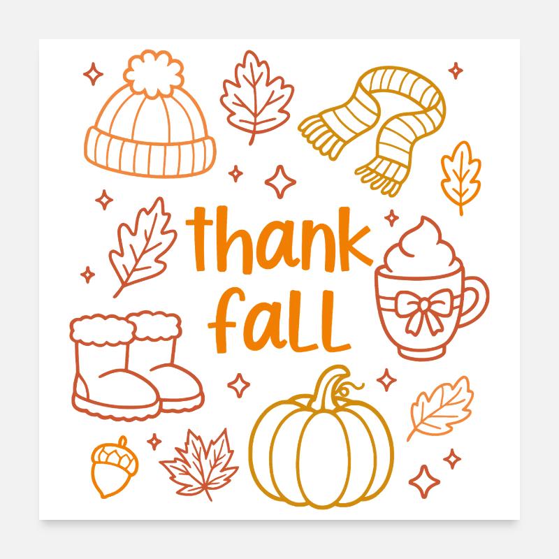 Thank Fall Poster 24" x 24" (60x60 cm)