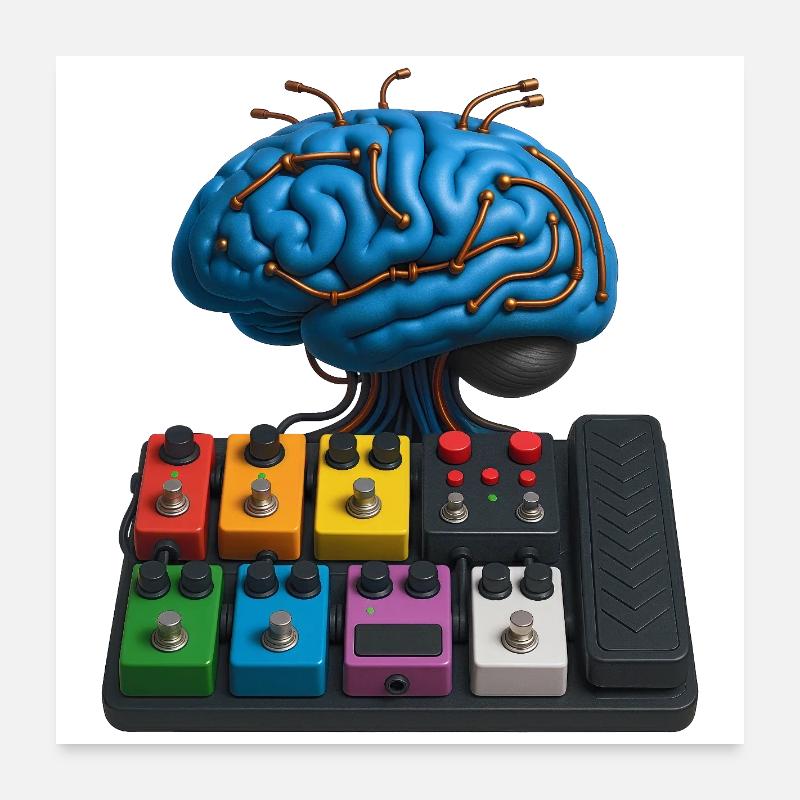 BRAIN PEDALBOARD – Ton & Sehen Poster 60x60 cm
