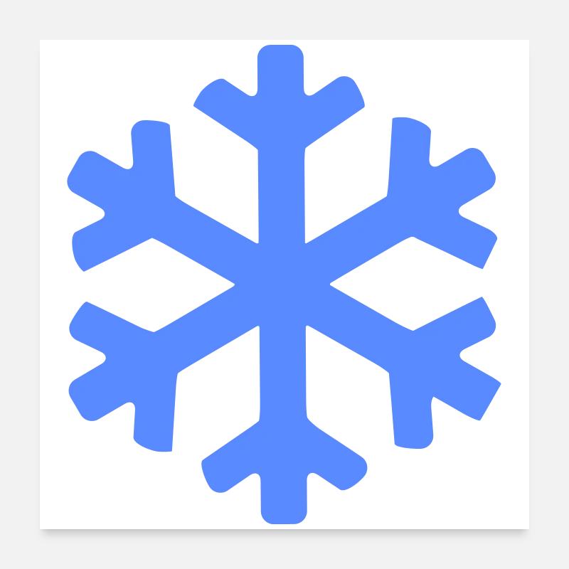 Winterkristall Schneeflocke - Poster 60x60 cm - Weiß