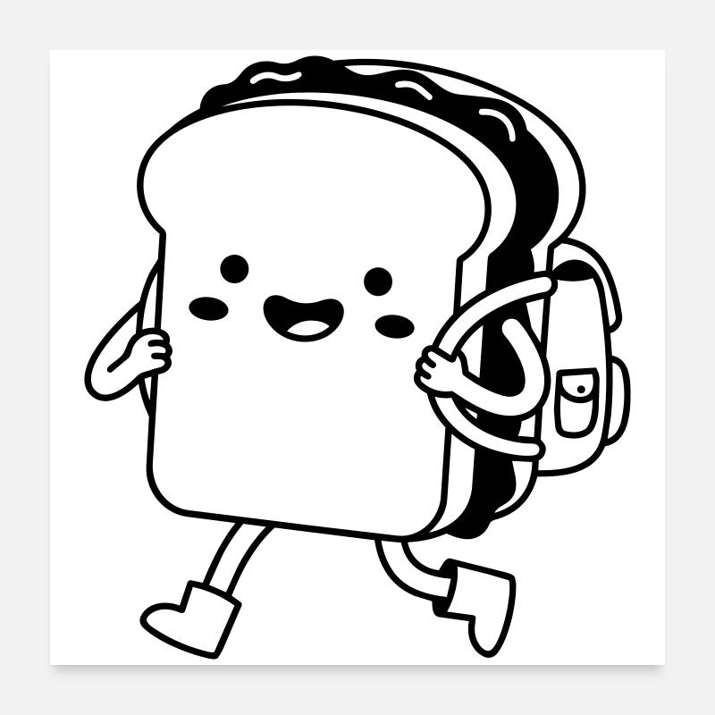 Sandwich Kawaii Poster 60 x 60 cm
