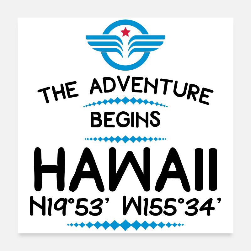 Hawaï Poster 60 x 60 cm