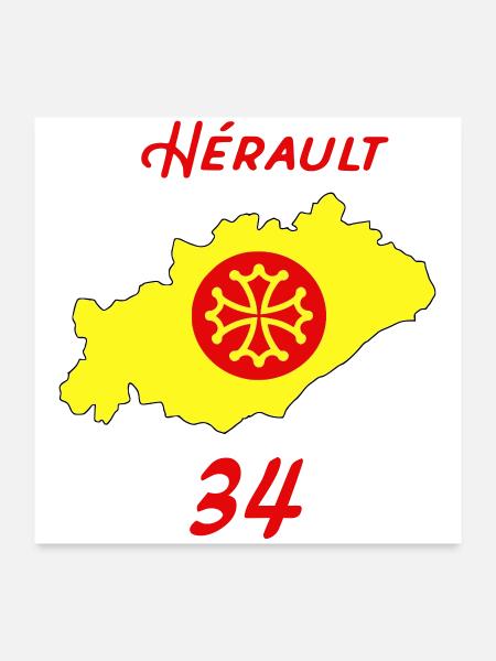 Hérault - Poster 24" x 24" (60x60 cm) - white - Front