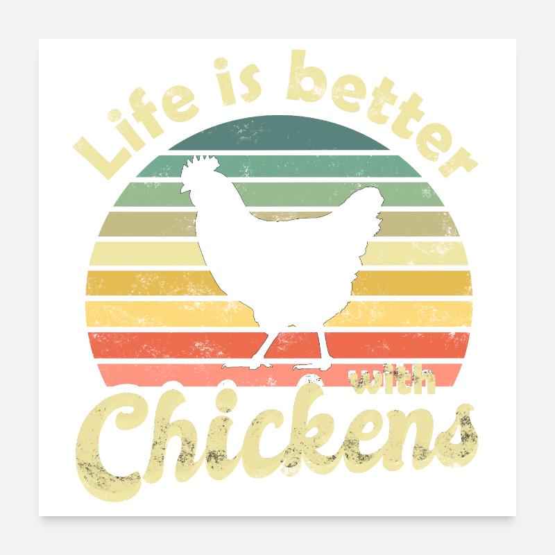 Poulets Poster 60 x 60 cm