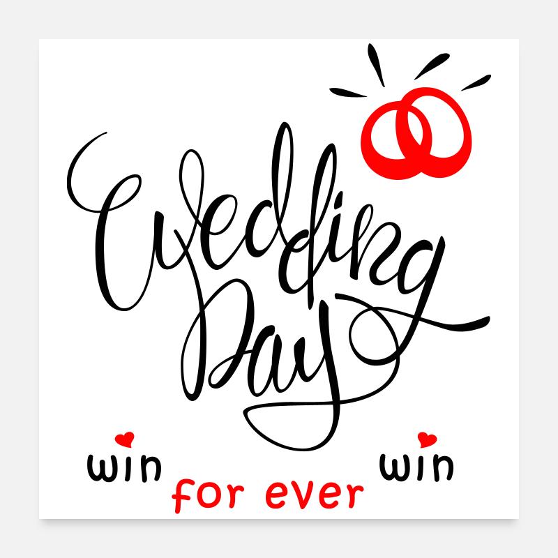 Hochzeit, Eheringe, Braut, Wedding Day Poster 60x60 cm