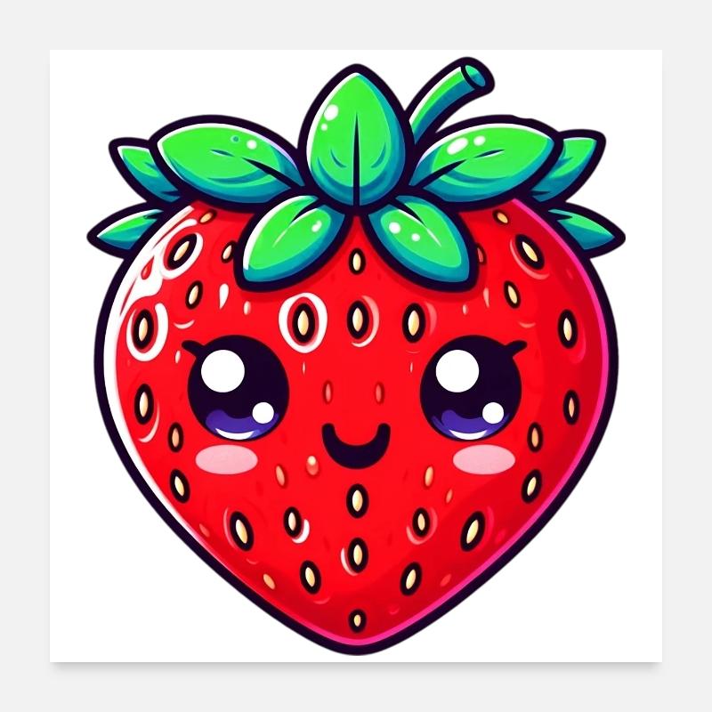Erdbeer-Erdbeeren Poster 60x60 cm