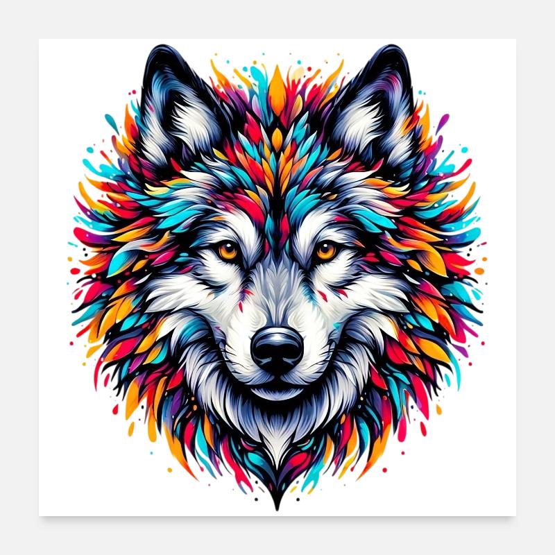 Wolf Poster 24" x 24" (60x60 cm)