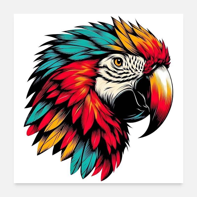 Papagei Poster 60x60 cm