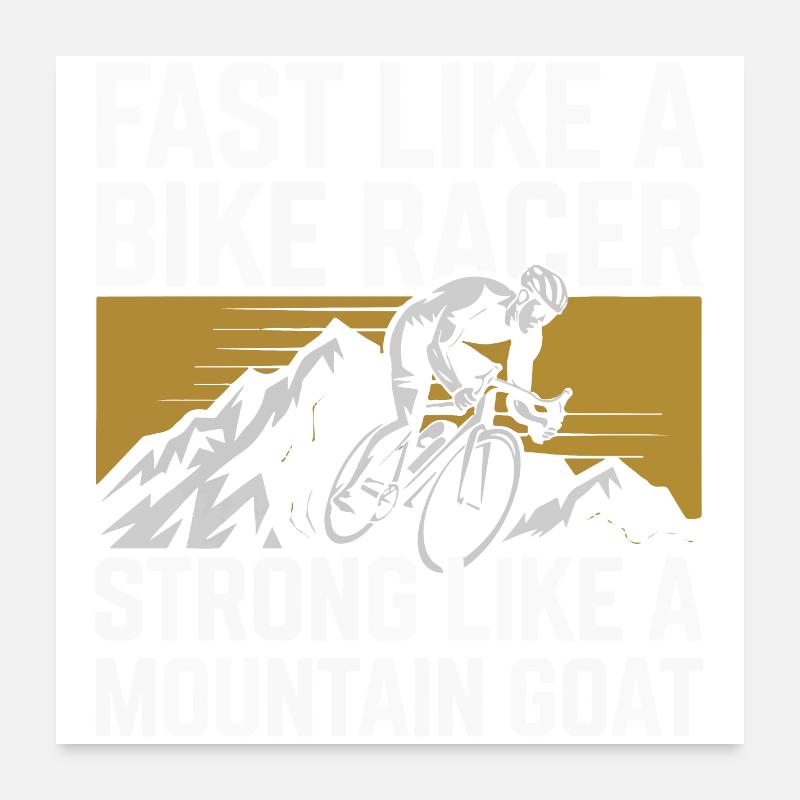 Rapide comme un coureur de vélo Poster 60 x 60 cm