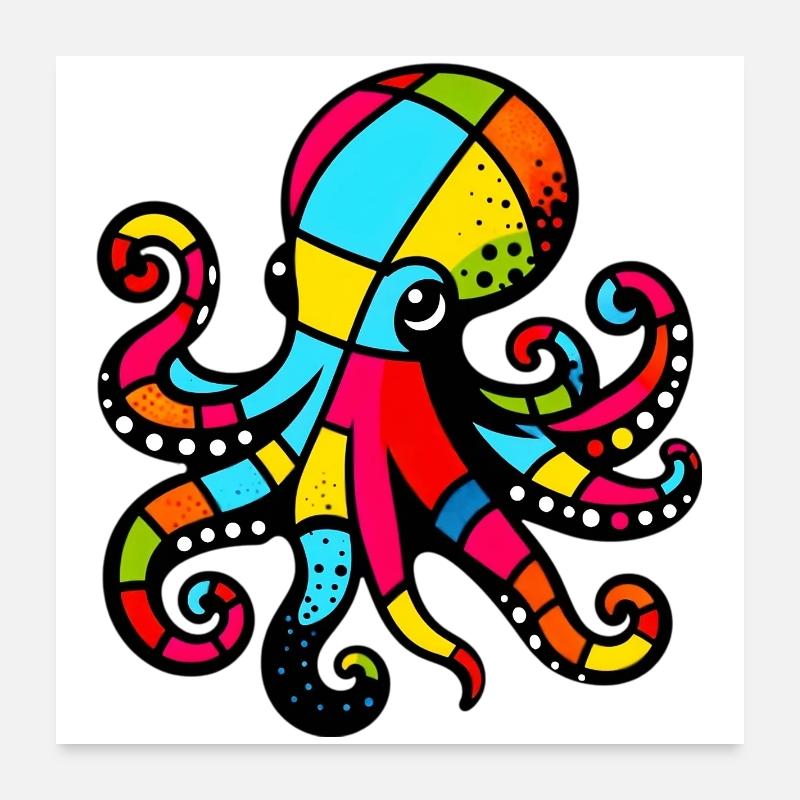 Octopus Poster 24" x 24" (60x60 cm)