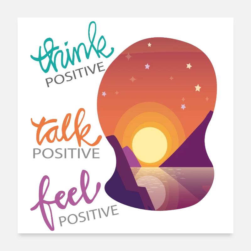 Penser positif Poster 60 x 60 cm