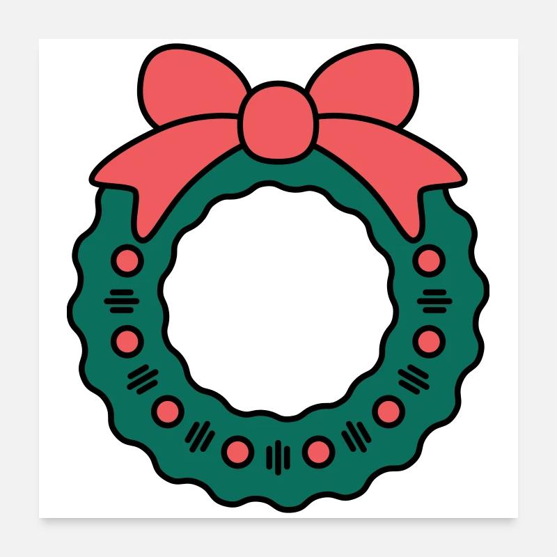 Kranz zu Weihnachten Poster 60x60 cm