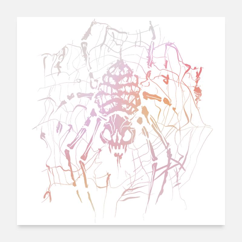 Araignée squelette Poster 60 x 60 cm