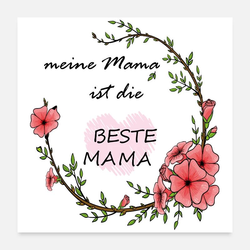 Beste Mama Herz Poster 60x60 cm