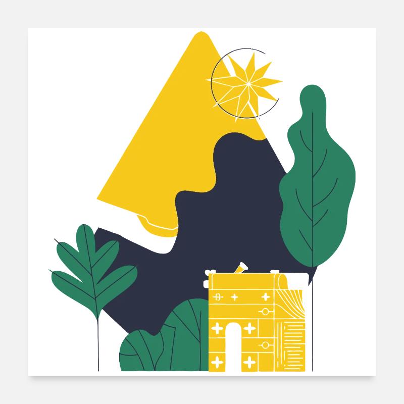 Paysage désertique abstrait Poster 60 x 60 cm
