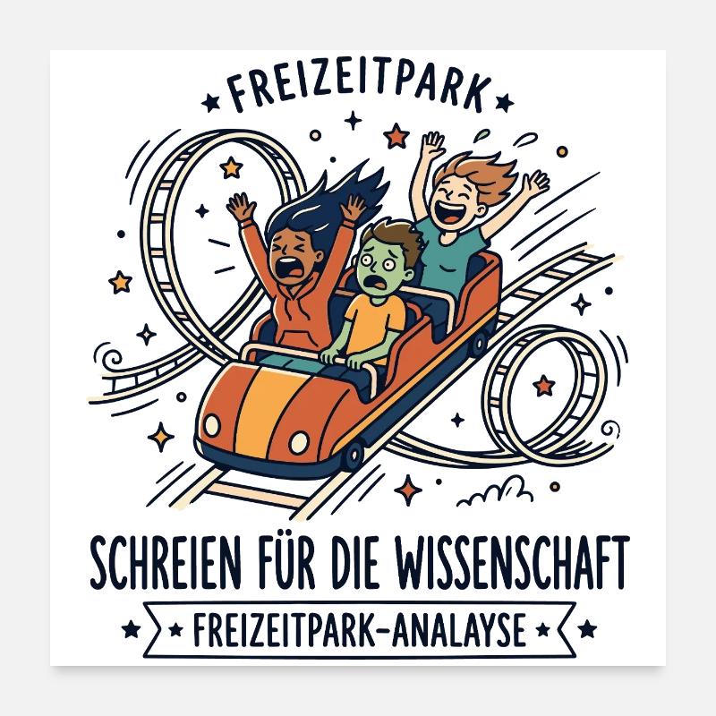 Freizeitpark Achterbahn Humor Poster 60x60 cm