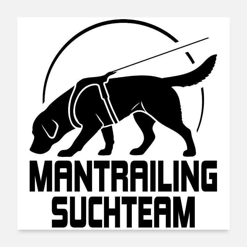 Labrador Mantrailing Suchteam Hunde Hund Wilsigns Poster 60x60 cm