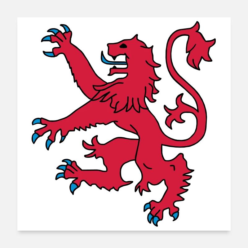 Scottish Lion - Poster 24" x 24" (60x60 cm) - white