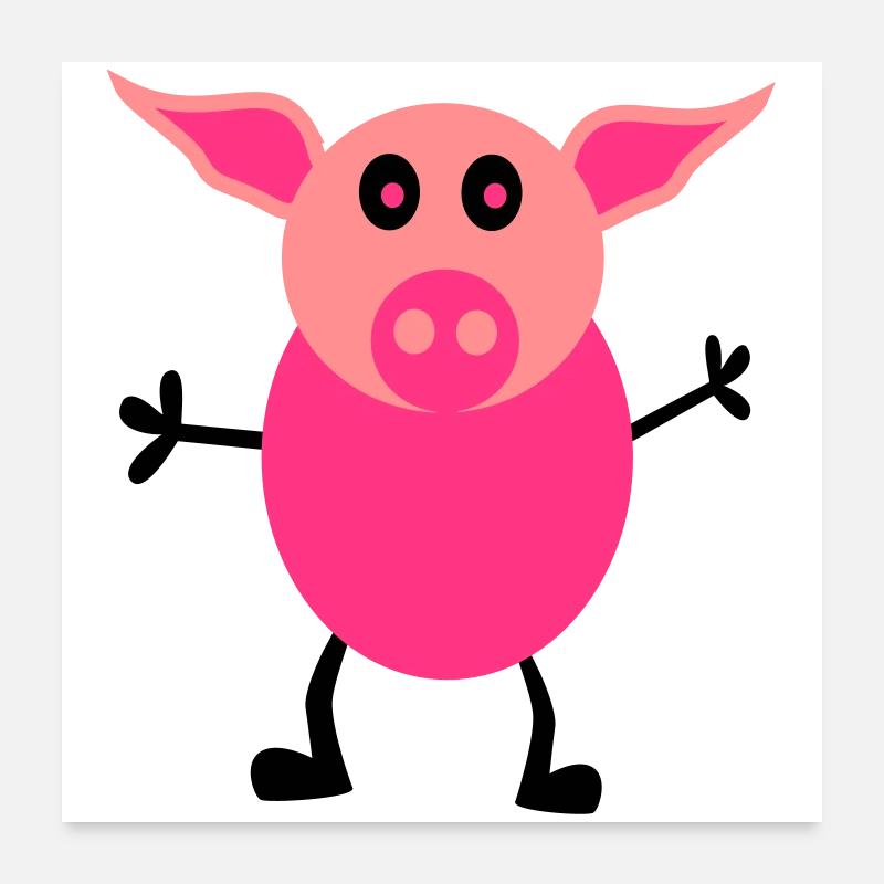Schweine Männchen Poster 60x60 cm