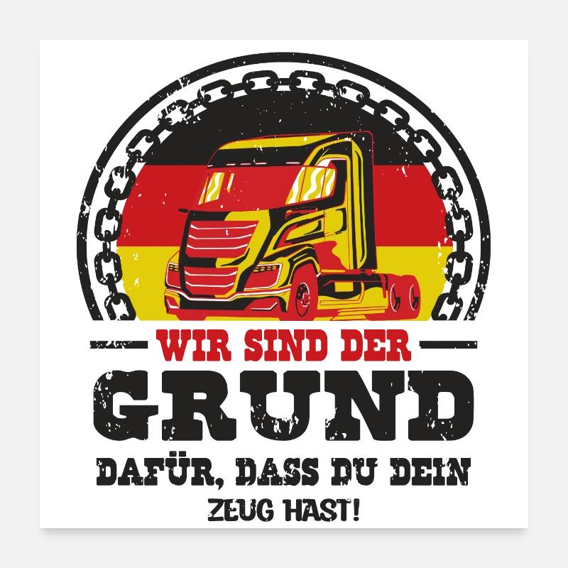 Deutscher Trucker Poster 60x60 cm