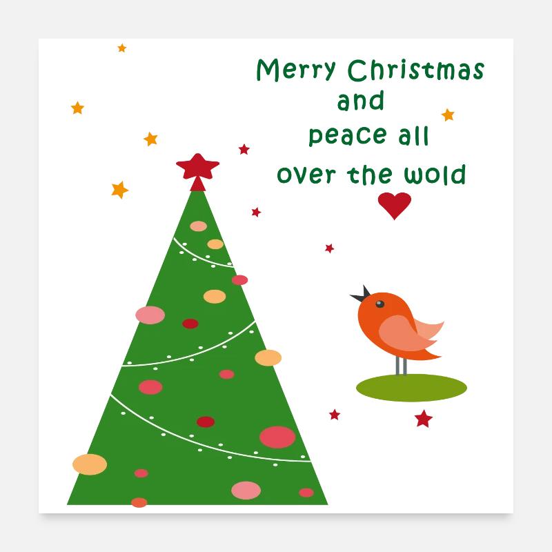 Merry Christmas Peace Poster 60x60 cm