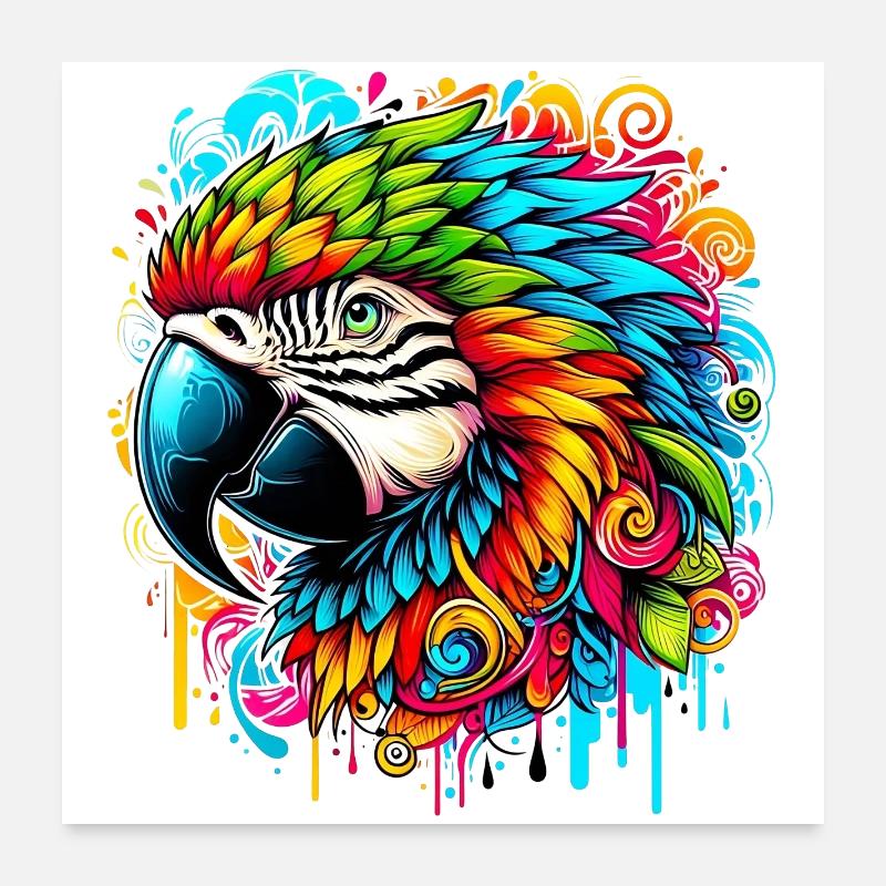 Perroquet Poster 60 x 60 cm