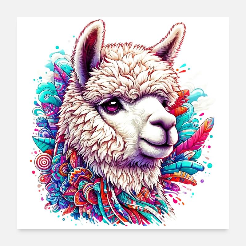 Alpaka Poster 60x60 cm