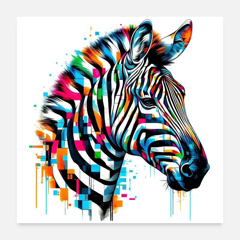 Zèbre Poster 60 x 60 cm