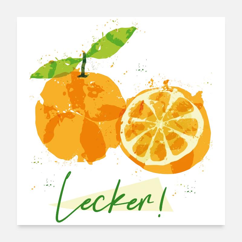 Orange Obst Poster 60x60 cm