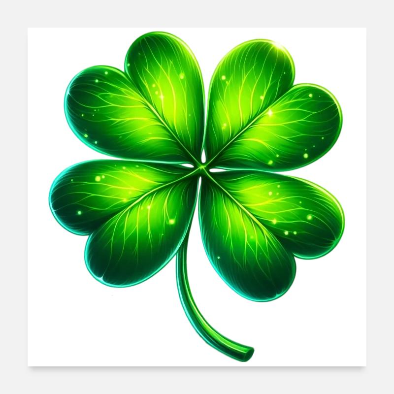 Vierblättriges Kleeblatt Poster 60x60 cm