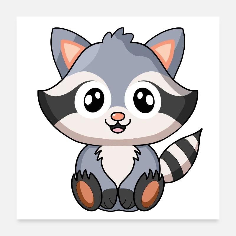 Waschbär Poster 60x60 cm