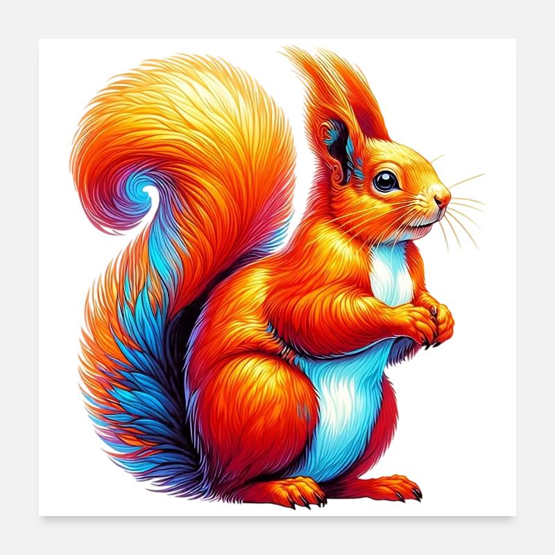 Écureuil Poster 60 x 60 cm