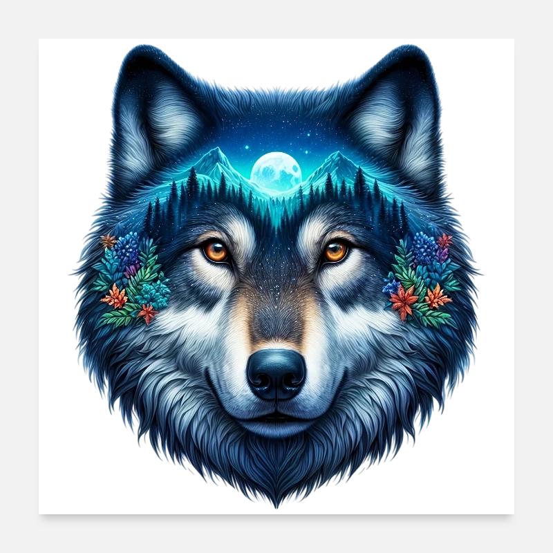 Loup Poster 60 x 60 cm
