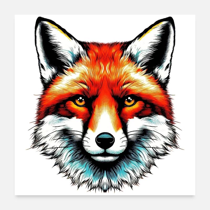 Fox Poster 24" x 24" (60x60 cm)