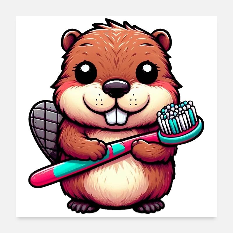 Beaver Poster 24" x 24" (60x60 cm)