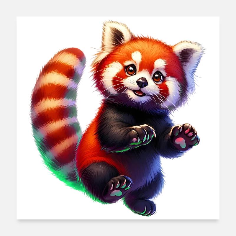 Red panda - Poster 24" x 24" (60x60 cm) - white