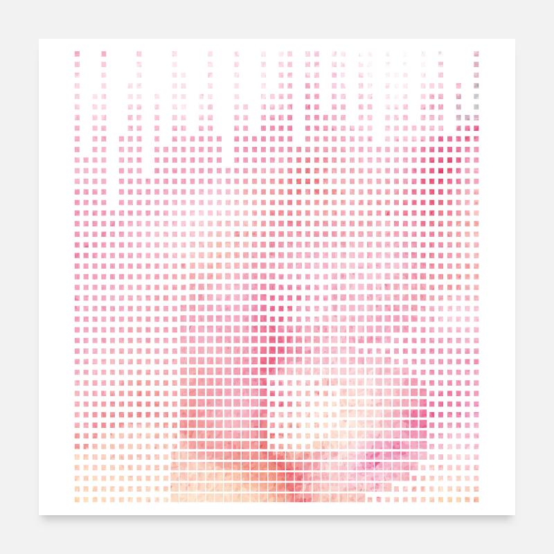 Abstrakte rosa Pixelkunst der Buchstabe B Poster 60x60 cm