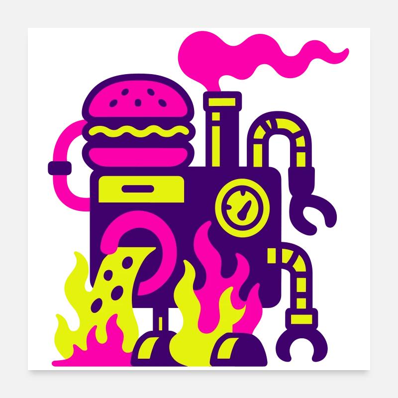 Burger Machine Poster 24" x 24" (60x60 cm)