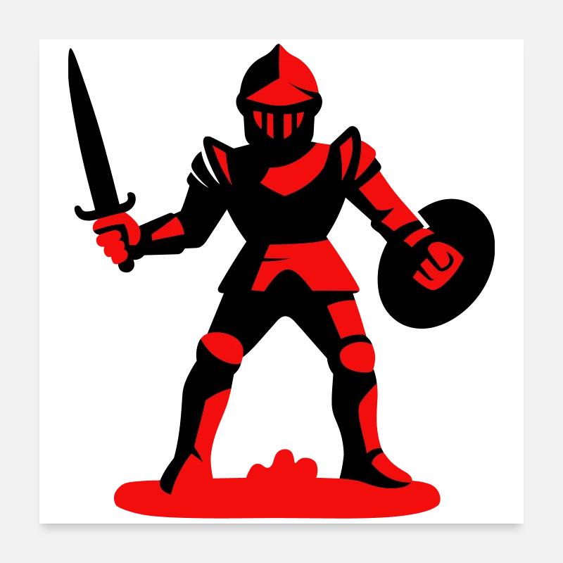Chevalier Rouge Poster 60 x 60 cm