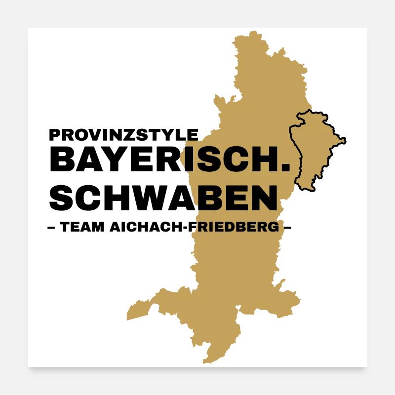Souabe | AICHACH-FRIEDBERG Poster 60 x 60 cm