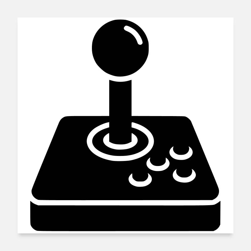 Icône d’arcade rétro joystick Poster 60 x 60 cm