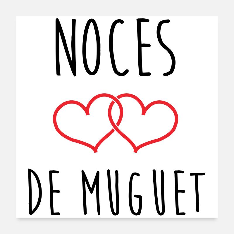 Maiglöckchen-Hochzeit 13 Jahre Ehe Poster 60x60 cm