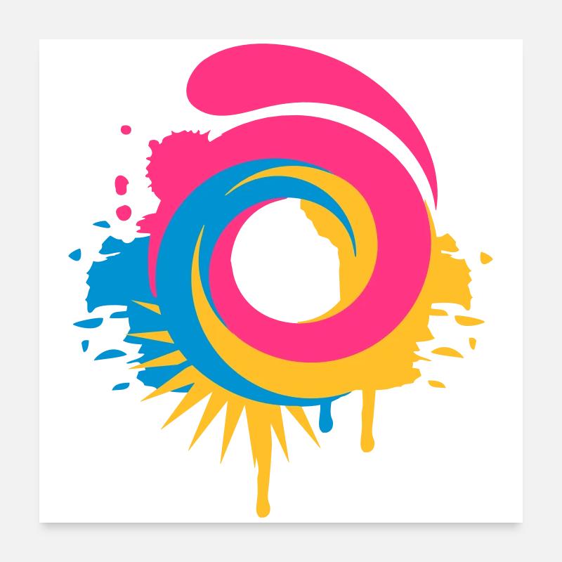 Ein bunter Strudel Poster 60x60 cm