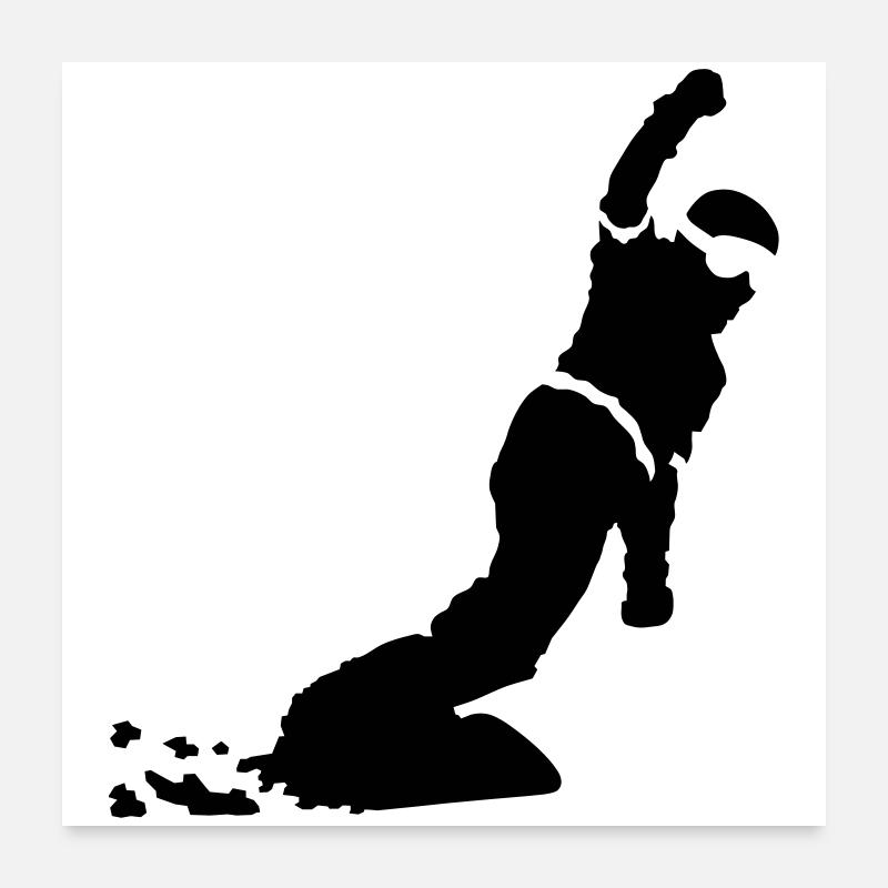 Snowboarder - Poster 60x60 cm - Weiß