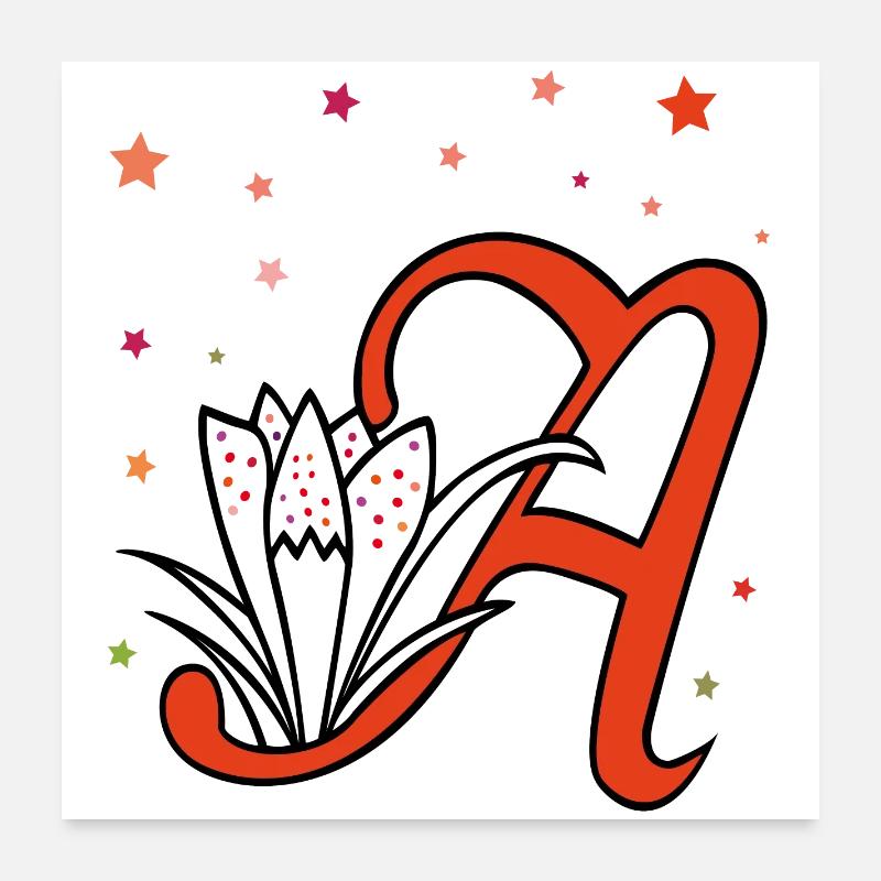 Letter, initial, flower Poster 24" x 24" (60x60 cm)