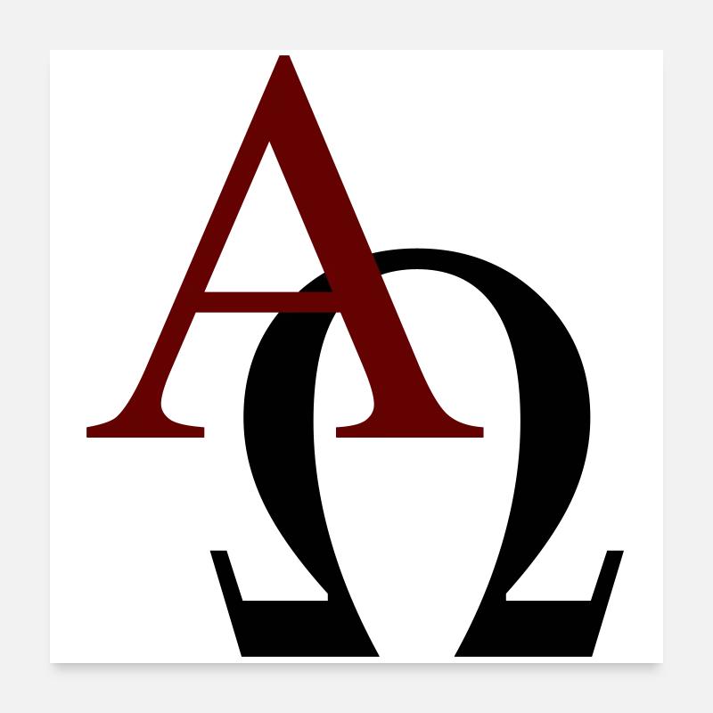 Alpha und Omega - Poster 60x60 cm - Weiß