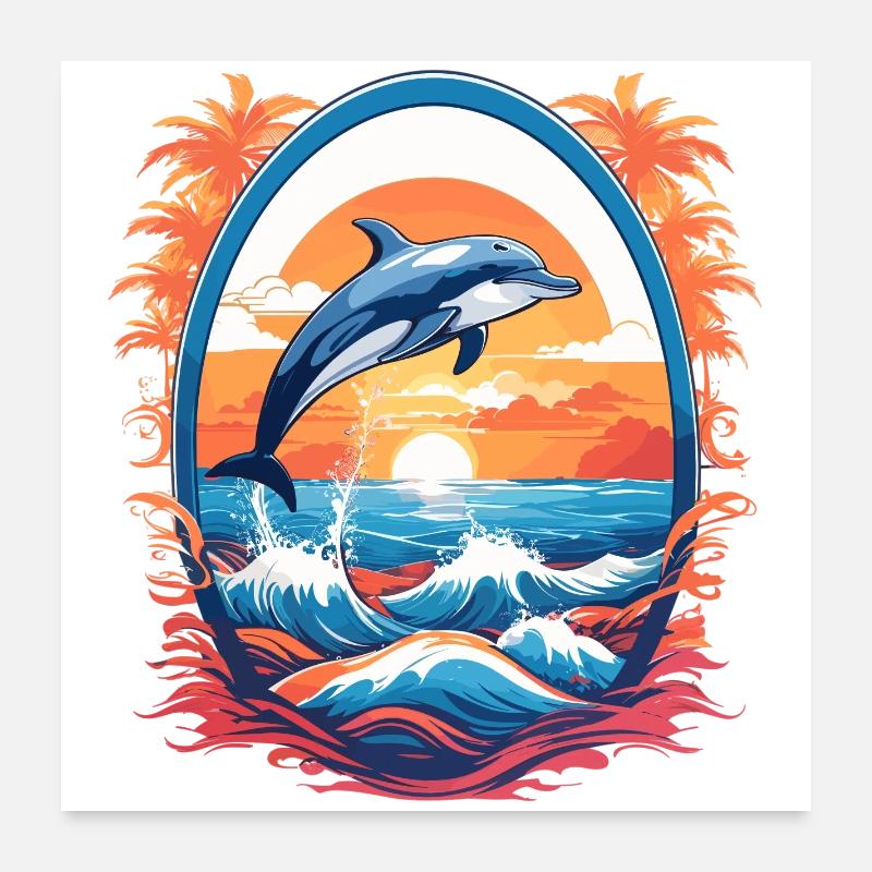 Dauphin Poster 60 x 60 cm