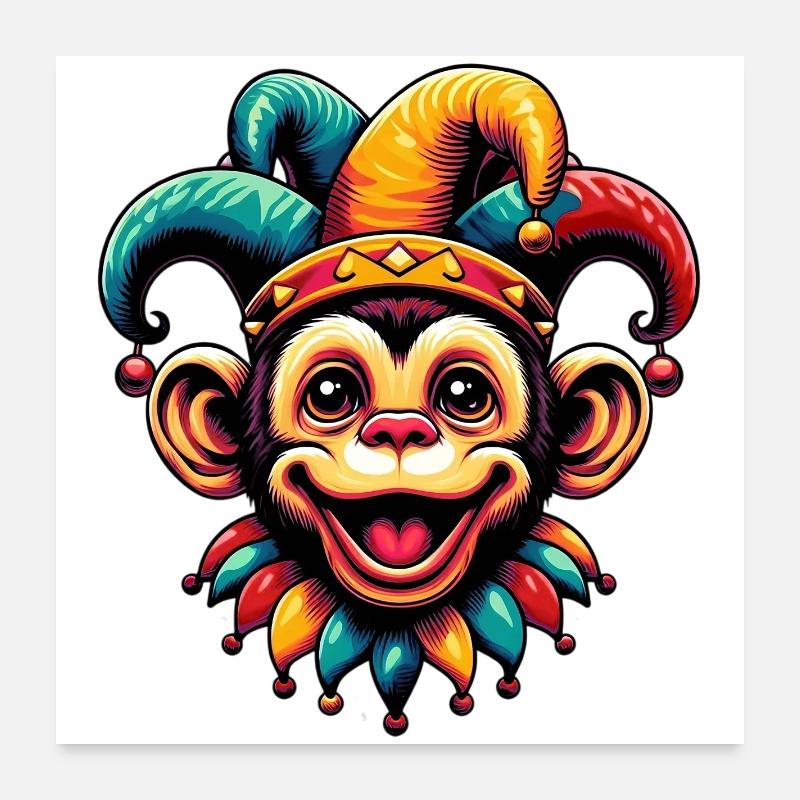 Monkey Jester Poster 24" x 24" (60x60 cm)