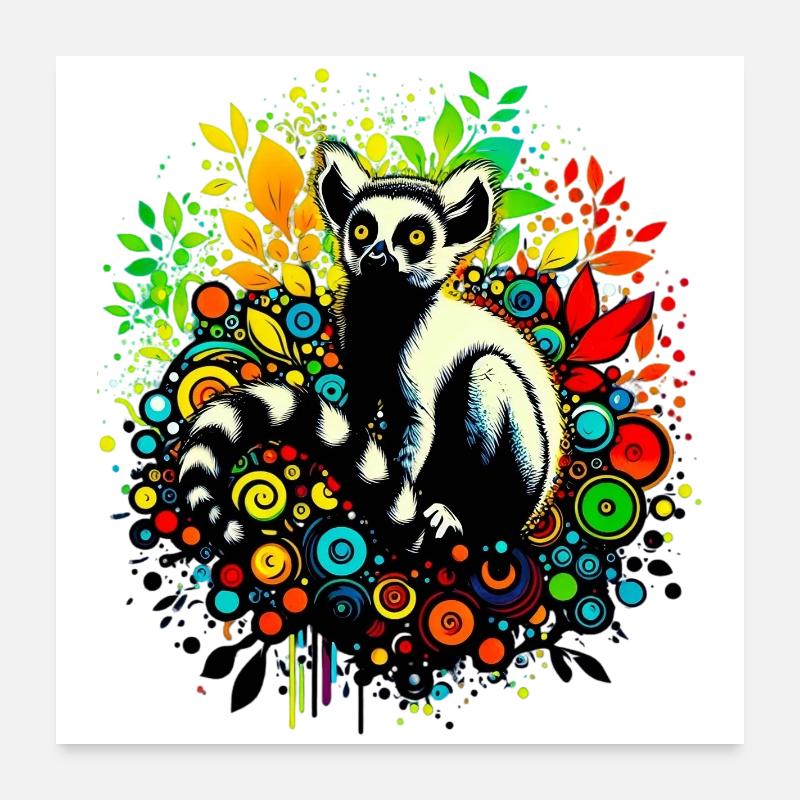 Lémurien Poster 60 x 60 cm