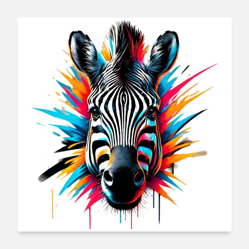 Zebra Poster 24" x 24" (60x60 cm)
